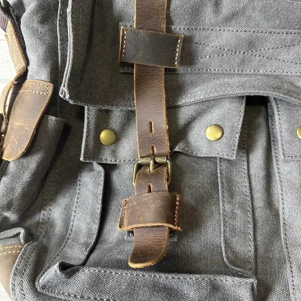 Lifewit Canvas Messenger Bag Medium Gray Laptop Shoulder Satchel Travel